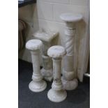 Pair of Marble Jardiniere Stand, 65cm high together with Marble Jardiniere Stand with circular