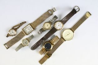 A collection of seven wristwatches to include Seiko, Sekonda, Rotary and Tissot examples.