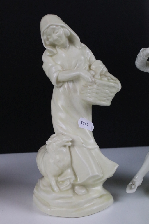 Two Nymphenburg white ceramic figurines to include 'Pantalone' (impressed 57 to base) and another - Image 2 of 8