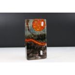 Caithness ' Sunset Dreams ' glass rectangular sculpture having moulded shaped detailing to the back.