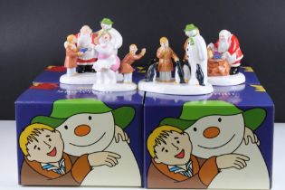 Four boxed Coalport Characters 'The Snowman' porcelain figure groups to include Penguin Pals (