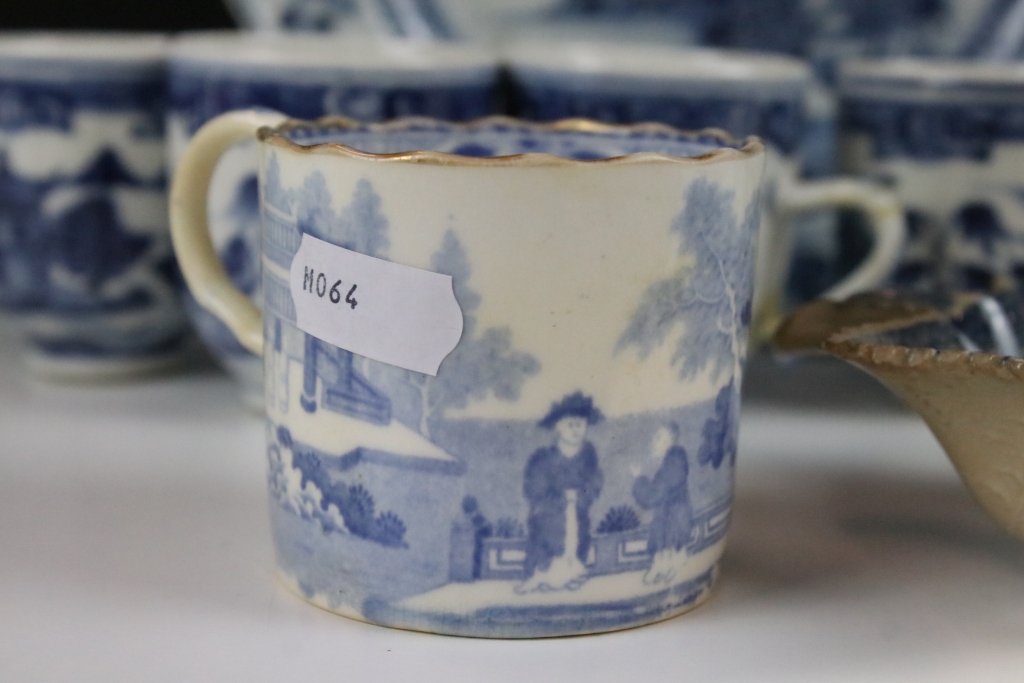 Selection of Chinese blue and white ceramics to include five 19th Century tea cups, a blue and white - Image 2 of 14