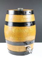 Stowells of Chelsea pale dry amontillado Cadoza Sherry oak cased barrel with tap. Measures 34.5cm