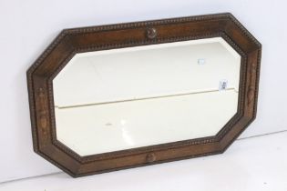 Oak Bevelled Edge Mirror, 75cm x 49cm