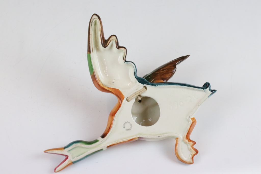 Set of three Beswick ceramic flying duck wall plaques, each having hand painted details. Marked - Image 4 of 13