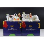 Four boxed Coalport Characters ' The Snowman ' porcelain figure groups to include Chilling Out (