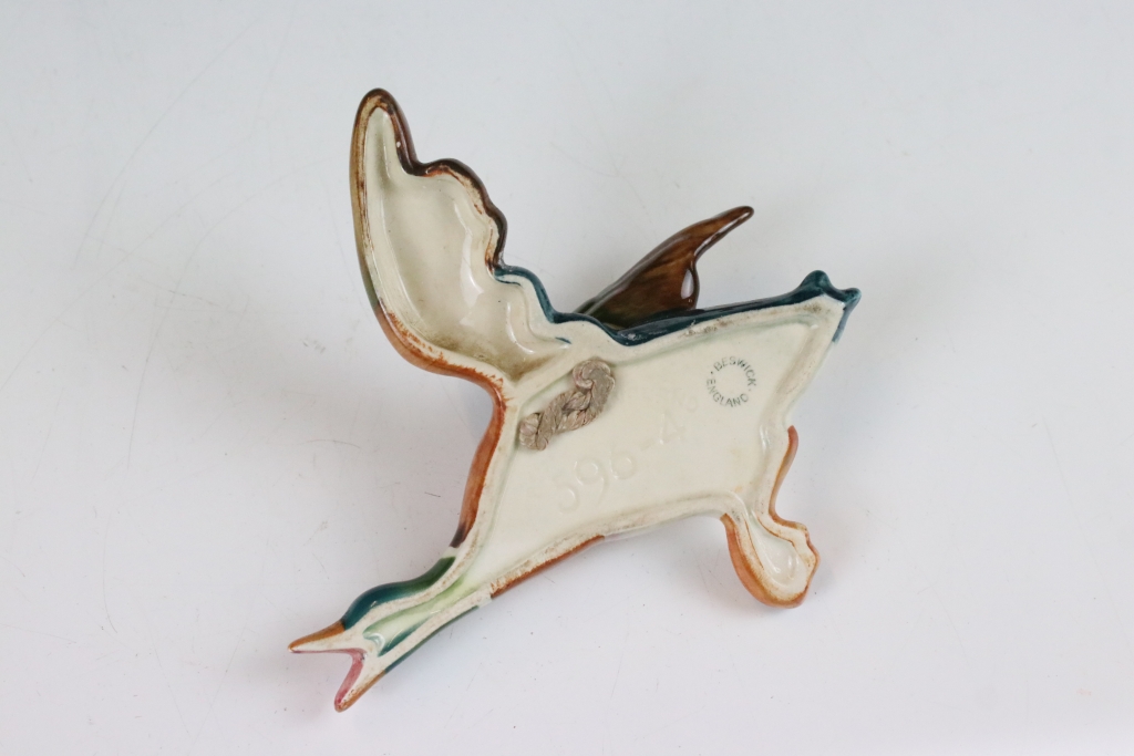 Set of three Beswick ceramic flying duck wall plaques, each having hand painted details. Marked - Image 11 of 13