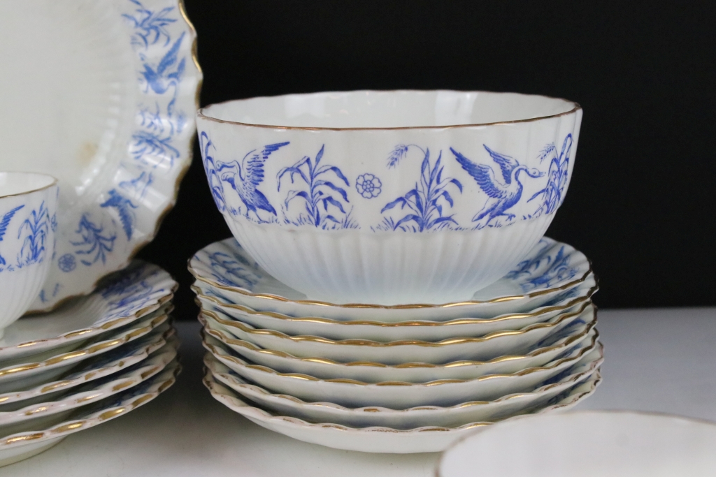 19th century Coalport tea set decorated with swans, the handles of spiralling form, the lot to - Image 5 of 6