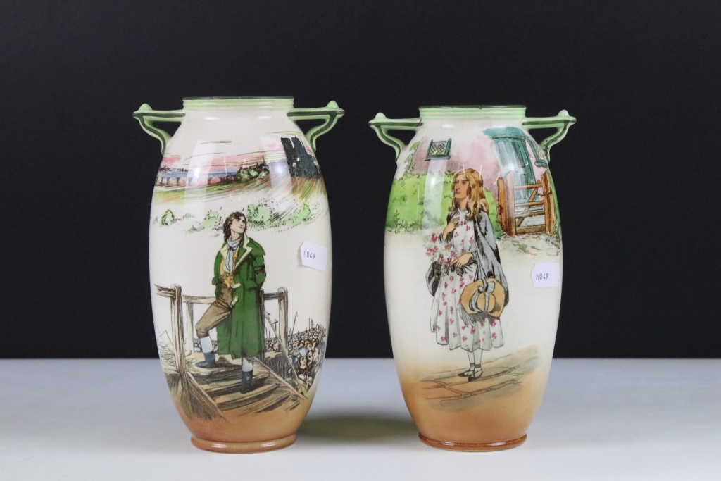 Pair of Royal Doulton Dickens ware to include Sydney Carton and Little Nell, both transfer printed