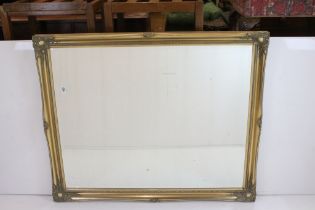 Large Gilt Framed Bevelled Edge Rectangular Mirror, 106cm x 129cm