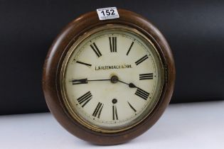 Late 19th / early 20th century E. Kaltenbach & Son oak cased wall clock, the circular cream dial