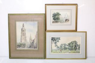 Meyer, figures in the park, watercolour, indistinctly signed lower right, possibly G. J Meyer,