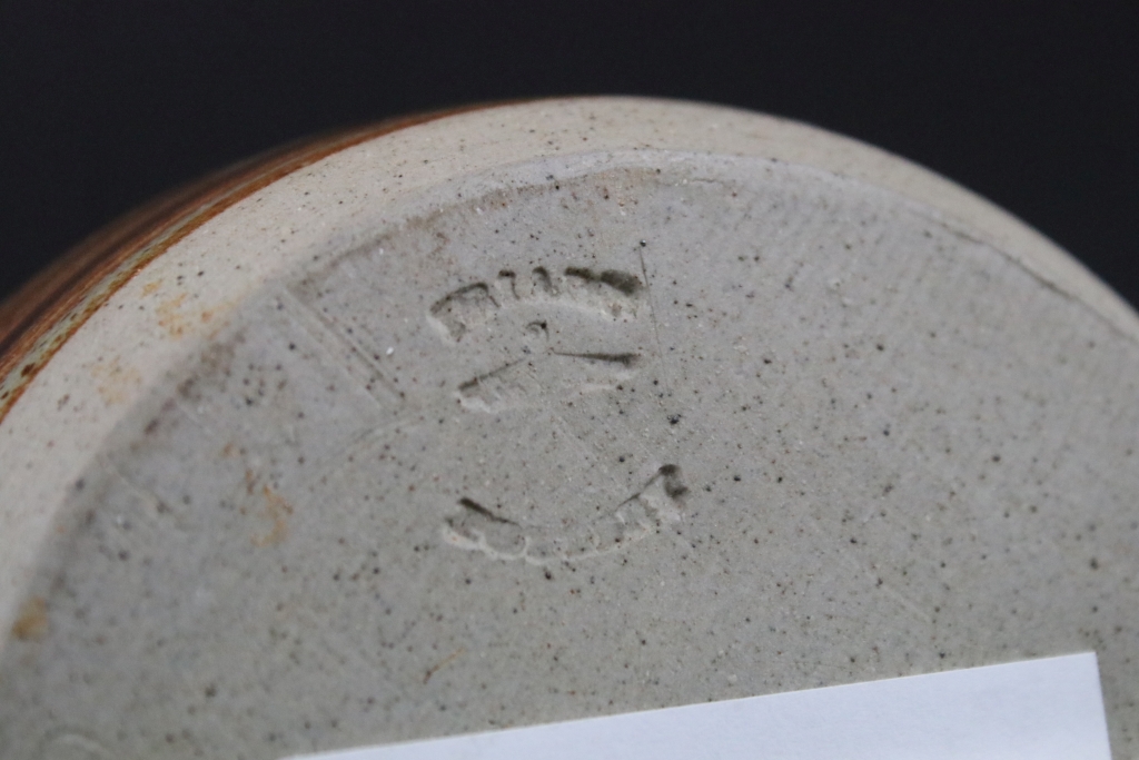 Collection of pottery to include a studio pottery vase signed by George H Wilson, a fared rim - Image 8 of 10