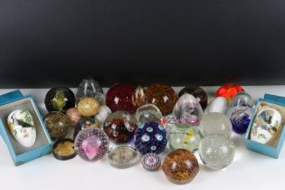 Collection of assorted 20th Century paperweights to include Caithness and two boxed Coalport British