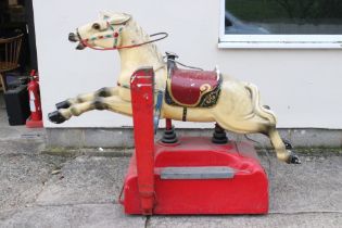 Mid century Arcade Coin Operated Sit-on Child’s ‘ Horse ‘ Amusement Ride, 177cm long x 128cm high