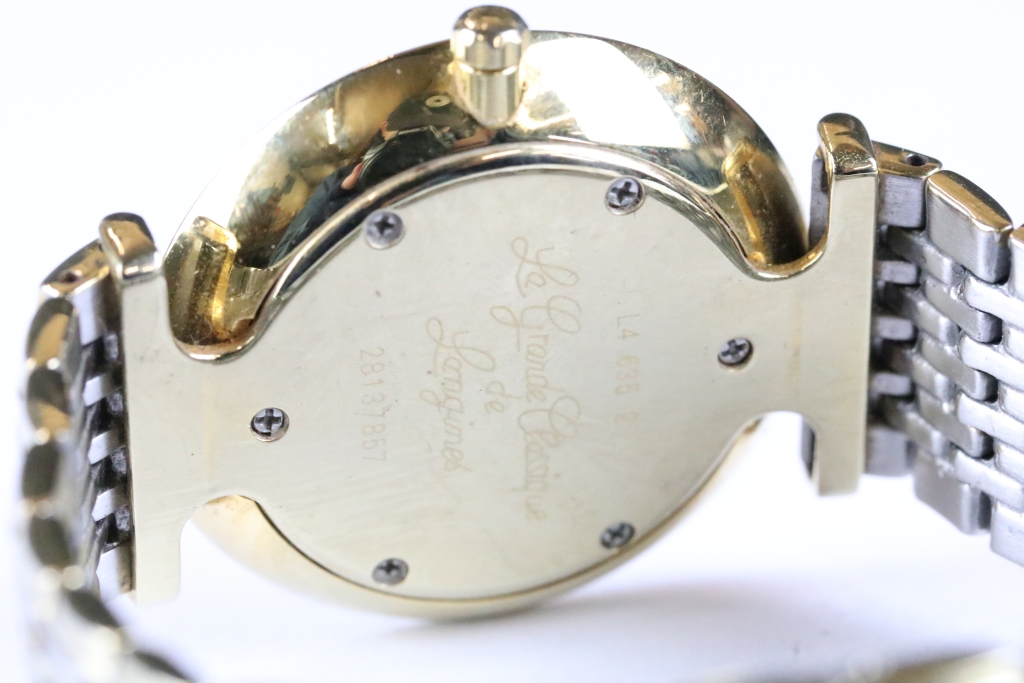 A gents Le Grande Classic De Longines with white enamel dial on original bi metal strap, longings - Image 5 of 5