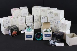 28 Boxed Caithness glass paperweights to include Pink Rose (ltd edn no. 98/150), Fortune 2004,