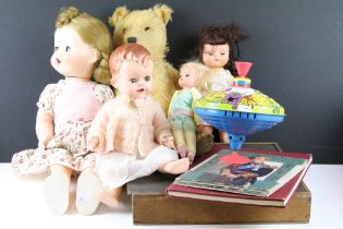 Collection of mid Century toys to include two Pedigree dolls with sleeping blue eyes, Cindy doll, an