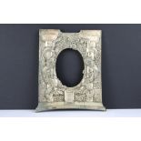 A decorative Chinese photograph frame with ornate dragon and lotus flower design to front,