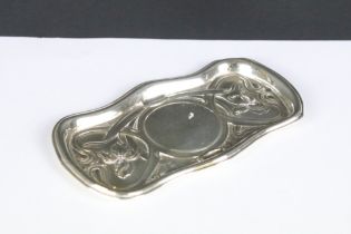 A fully hallmarked sterling silver art nouveau pin dish, assay marked for Chester and maker marked