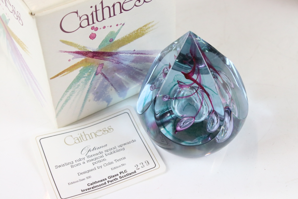 Ten boxed Caithness glass paperweights to include Optima (ltd edn no. 239/500), Rhythm 'N Blues, - Image 7 of 12