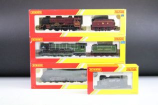 Four boxed Hornby OO gauge Railroad locomotives to include R2784X BR Class A4 Mallard (Decoder