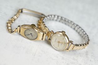 Rotary 9ct gold cased ladies wristwatch, replacement strap; together with a 9ct gold cased ladies