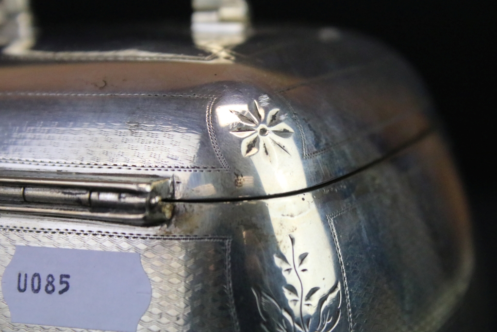Late 19th Century Austro Hungarian silver tea caddy of bombe form. The caddy having milled panels - Image 3 of 11