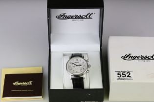 Ingersoll automatic gents stainless steel wristwatch, numbered 316L, white dial with two