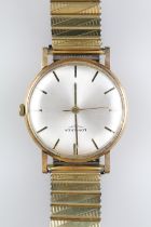 Longines gentleman's wristwatch having a silvered sunburst dial with baton markings to the chapter