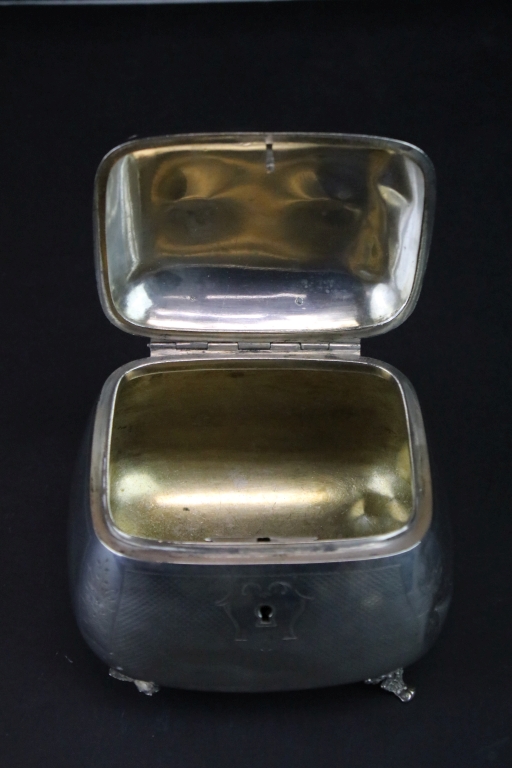 Late 19th Century Austro Hungarian silver tea caddy of bombe form. The caddy having milled panels - Image 9 of 11