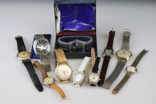 Collection of vintage gents and ladies wristwatches to include Tissot Seastar; Emporer; Sekonda;