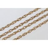 9ct yellow gold fancy link necklace, bolt ring clasp, length approx 46cm