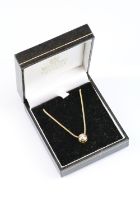 John Watling diamond 18ct yellow gold pendant necklace, the round brilliant cut diamond weighing