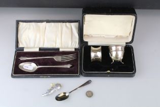 Silver Albany pattern christening fork and spoon, makers S Blanckensee & Son Ltd, Birmingham 1918