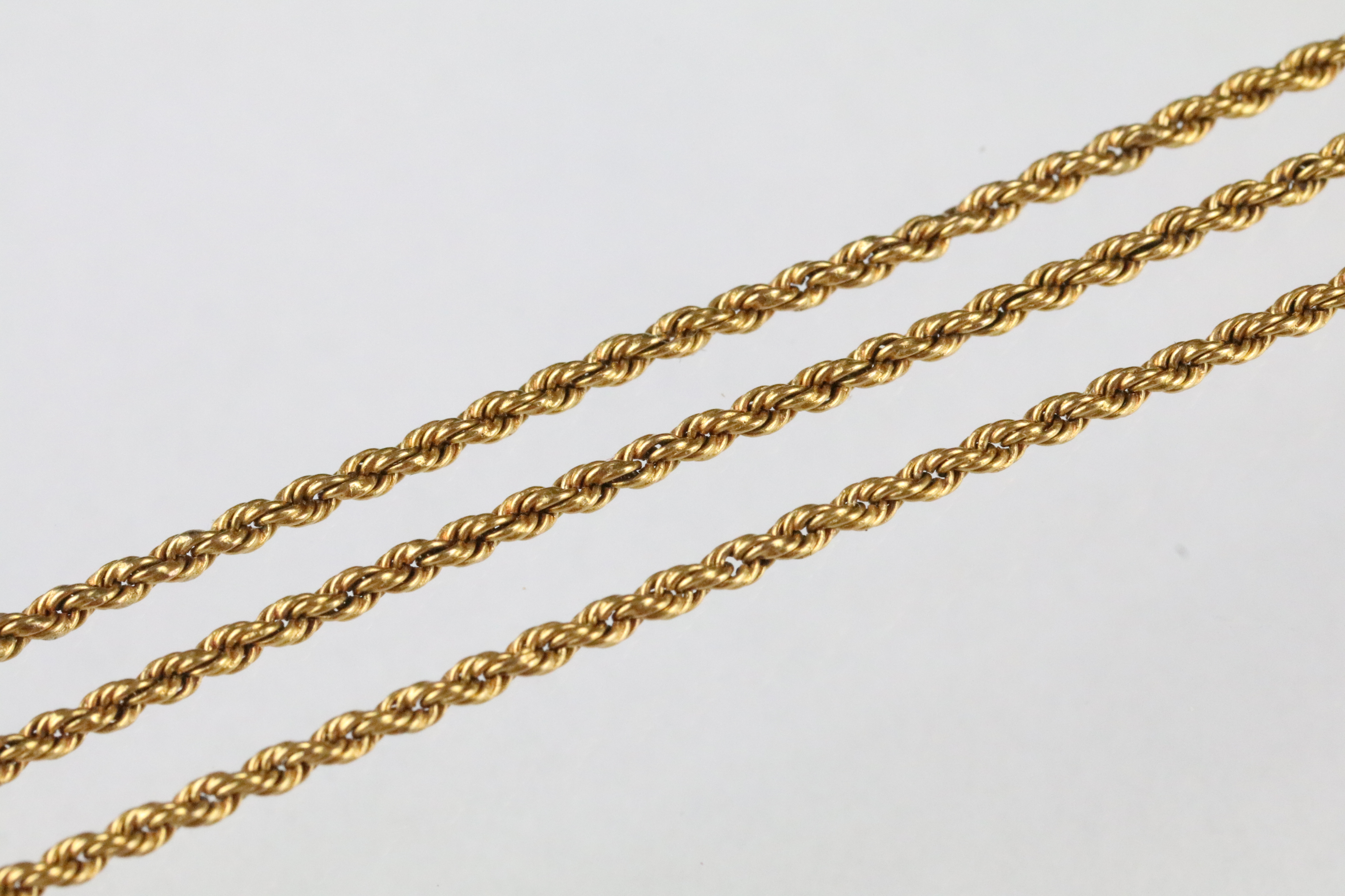 Late 19th / early 20th century diamond and seed pearl unmarked yellow gold pendant necklace, the - Image 3 of 5