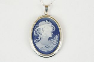 Silver Wedgwood style Necklace