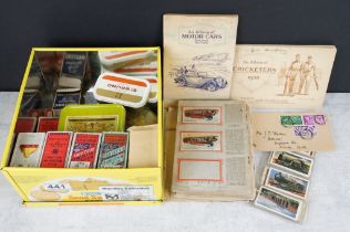 Collection of cigarette cards & tea cards, to include cards within albums, cigarette boxes &