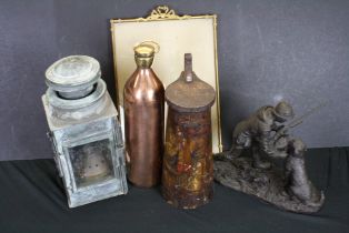 Group of mixed collectables to include a C. Ouvrard & M. Villars French copper lantern, William