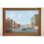 Continental School, The Grand Canal, Venice, oil on canvas, 49 x 71.5cm, gilt framed