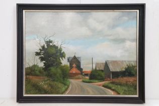 William H Bates, Navestock East, oil on canvas, signed lower right and dated 1982, 44.5 x 60cm,
