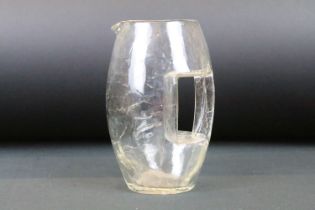 Kolomann Moser (1868-1918) for Loetz Crackle glass jug or pitcher. Glass Unsigned 16.5cm high .