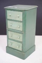 Small Painted Table Top Chest of Four Drawers, 20cm wide x 20cm deep x 41cm high