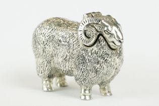 Silver Plated Ram's Head Vesta Case