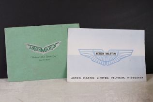 Two vintage Aston Martin car brochures to include Mark.II models.