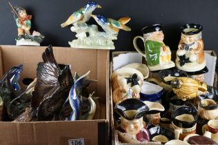 Collection of ten Jema of Holland porcelain figures to include fish, cockerel, birds, rhinoceros,