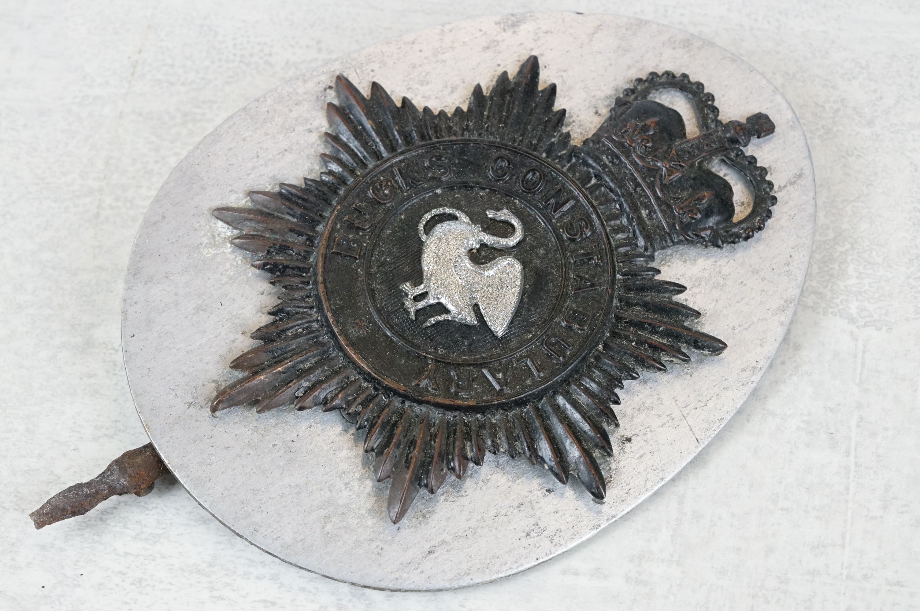 A vintage kings crown East Riding of Yorkshire constabulary helmet badge together with a QC Bucks - Image 5 of 7