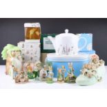 20 Beatrix Potter figures to include Coalport, Enesco, Border Fine Arts, etc (featuring boxed