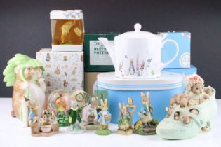 20 Beatrix Potter figures to include Coalport, Enesco, Border Fine Arts, etc (featuring boxed