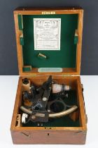 Kelvin & Hughes Ltd sextant, no. 58695, wooden cased, date 1951 to lid interior. (Case measures